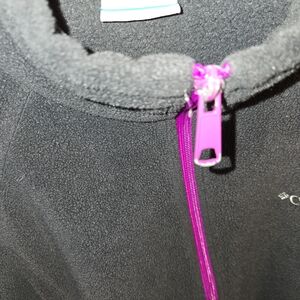 Columbia Gray Fleece Jacket with Pink Accent